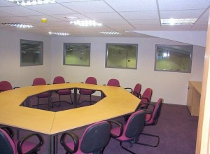 Conference room on top of mezzanine