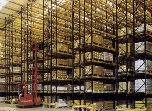 High bay narrow aisle pallet racking (representation of product used, not taken at the clients premises)