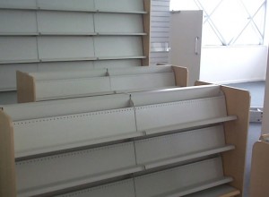 Mid-height shelving with taller units in the rear