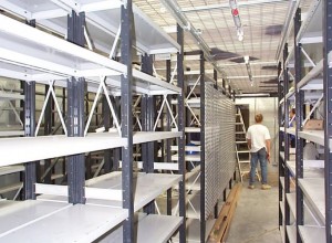 Euro two-tier shelving under construction