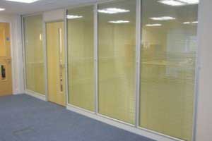 Full height glazed partitioning