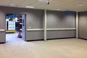 Solid double skin steel partitioning